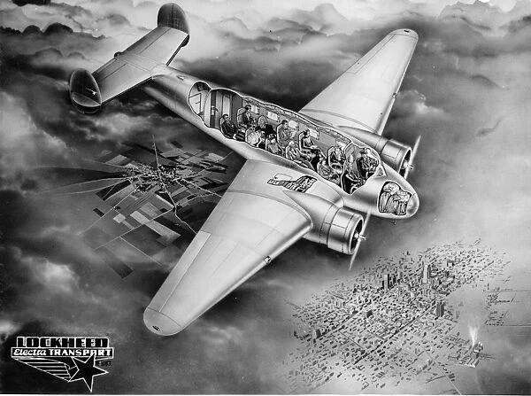 Lockheed Electra artists cutaway drawing
