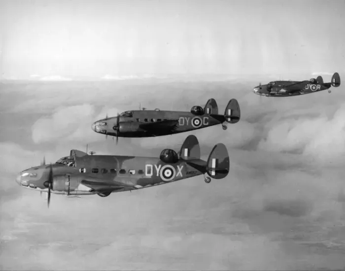 Framed Print : Lockheed Hudson V trio aloft of No48 Squadron RAF Framed Print : Lockheed Hudson V trio aloft of No48 Squadron RAF