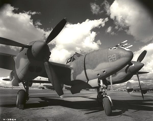 Lockheed P-38-this nose close up shows the fighters co