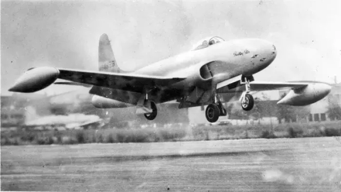Framed Print : Lockheed P-80A-LO Shooting Star 44-84999 touches down Framed Print : Lockheed P-80A-LO Shooting Star 44-84999 touches down