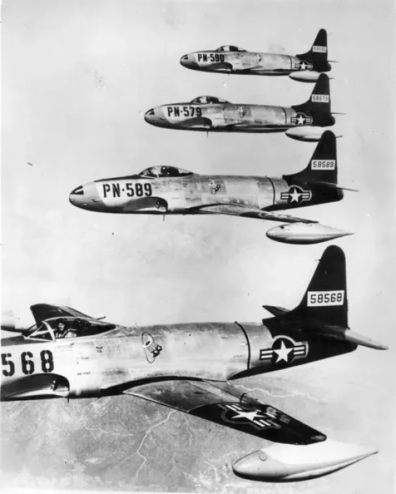 Framed Print : Four Lockheed P-80B-5-LO Shooting Stars Framed Print : Four Lockheed P-80B-5-LO Shooting Stars