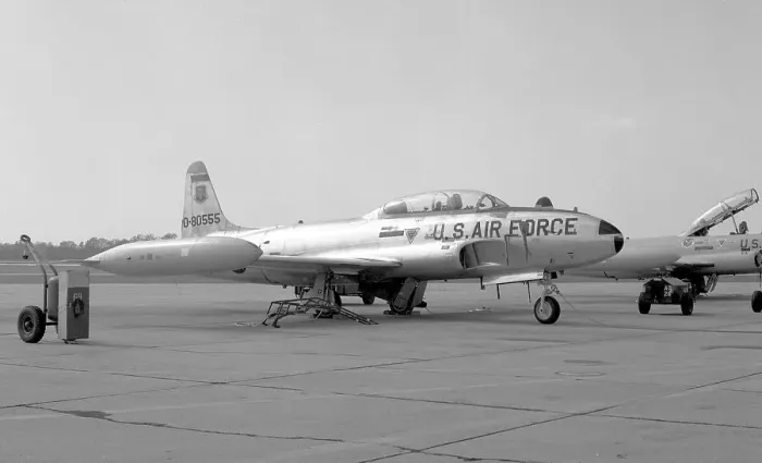 Framed Print : Lockheed T-33A O-80555 Framed Print : Lockheed T-33A O-80555
