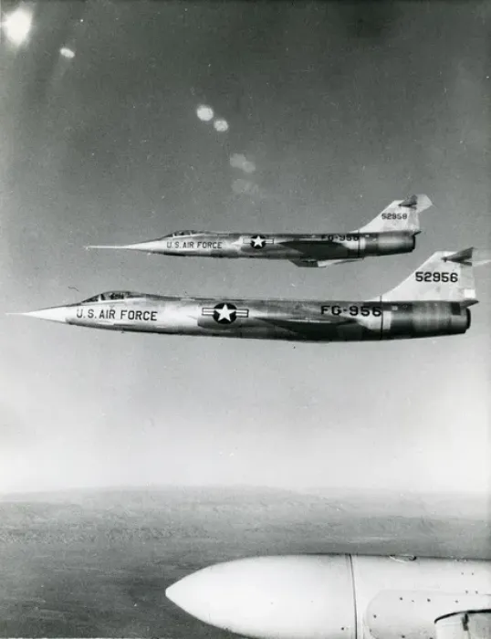 Framed Print : Two Lockheed YF-104A-LO Starfighters, 55-2956 and 55-2958 Framed Print : Two Lockheed YF-104A-LO Starfighters, 55-2956 and 55-2958