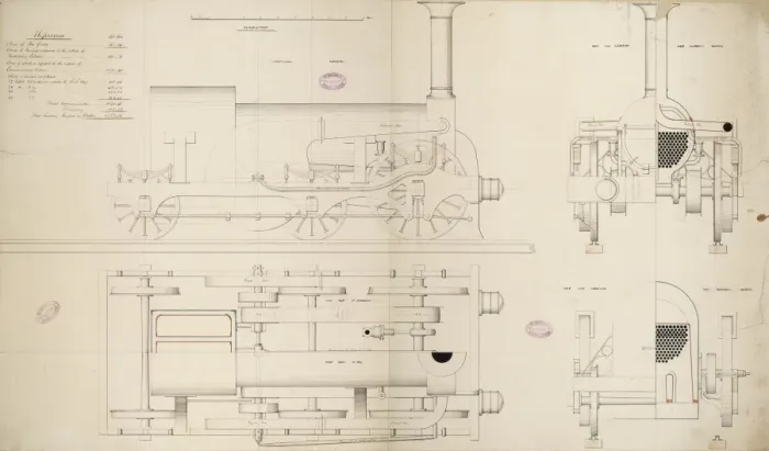 Framed Print : Locomotive engine, 5 foot 9 inch driving wheel