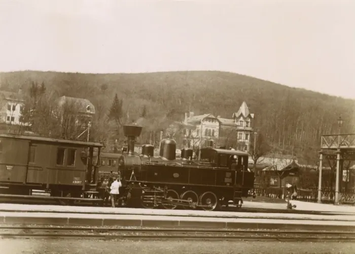 Framed Print : Locomotive engine and carriage, Austrian railway Framed Print : Locomotive engine and carriage, Austrian railway