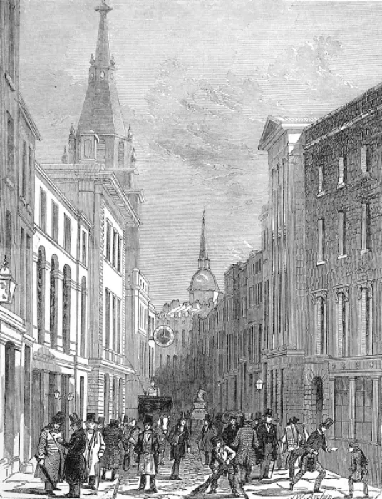 Framed Print : Lombard Street, London, 1849 Framed Print : Lombard Street, London, 1849