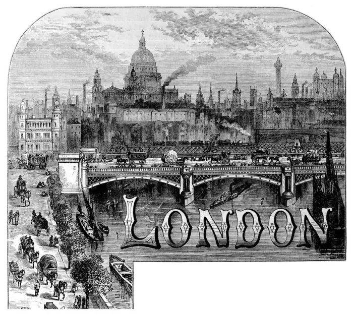 Framed Print : London. View across the City of London highlighting St Pauls Cathedral. Date: 19th century Framed Print : London. View across the City of London highlighting St Pauls Cathedral. Date: 19th century