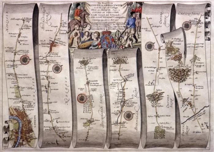 Framed Print : London to Aberistwith Map Framed Print : London to Aberistwith Map