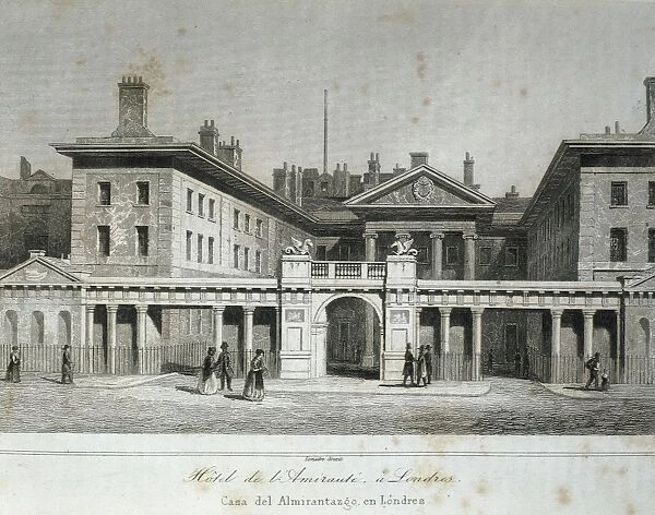 London. Admirals House in 19th c. Engraving