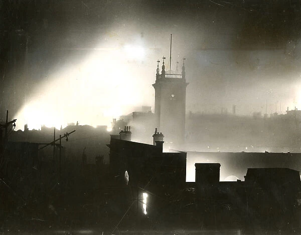 London Blitzed 1941. Widespread destruction round the City of London -