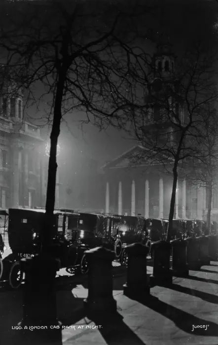 Framed Print : A London Cab Rank at Night Framed Print : A London Cab Rank at Night