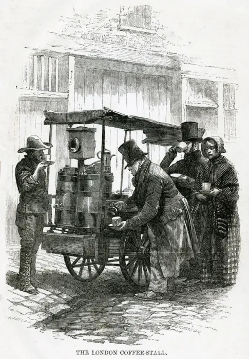 Framed Print : London coffee-stall 1850s Framed Print : London coffee-stall 1850s