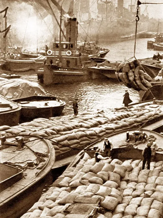 Framed Print : London docks, early 1900s Framed Print : London docks, early 1900s