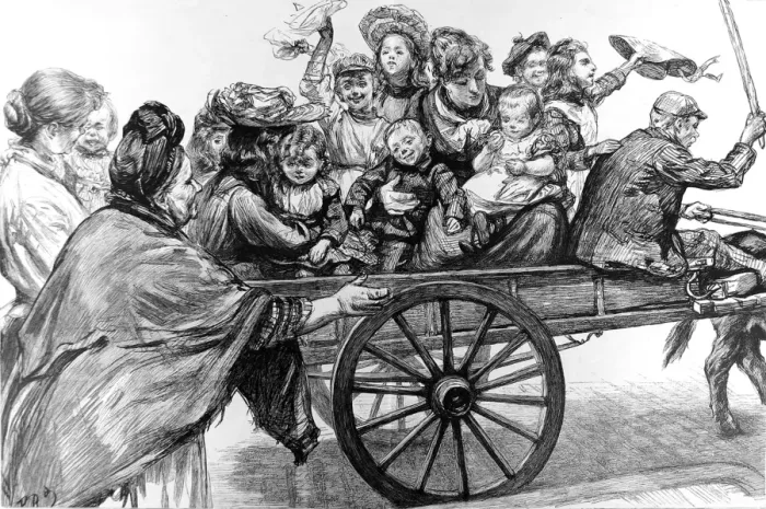 Framed Print : London Family heading for Epping Forest on WhitMonday, 1893 Framed Print : London Family heading for Epping Forest on WhitMonday, 1893