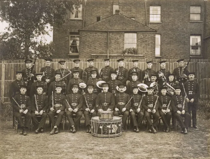 Framed Print : London Fire Brigade band, group photo Framed Print : London Fire Brigade band, group photo