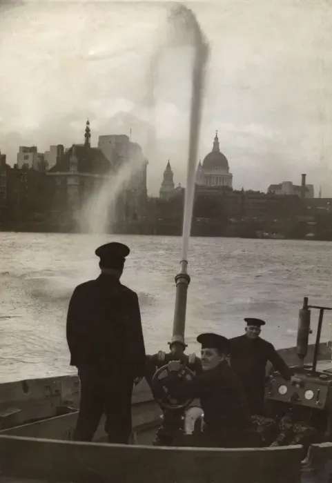 Framed Print : London Fire Brigade firemen on a fireboat, River Thames Framed Print : London Fire Brigade firemen on a fireboat, River Thames