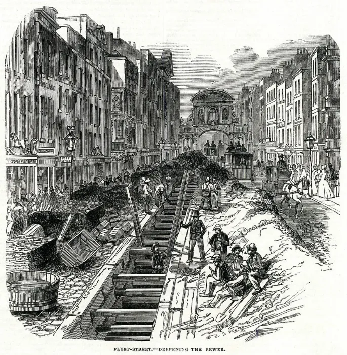 Framed Print : London First Sewage System Fleet Streets Street Framed Print : London First Sewage System Fleet Streets Street