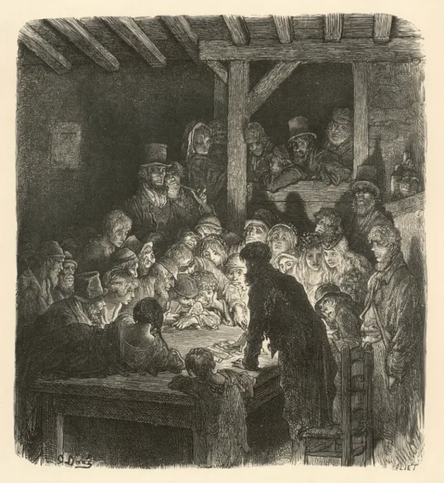 Framed Print : London Gamblers / Dore Framed Print : London Gamblers / Dore