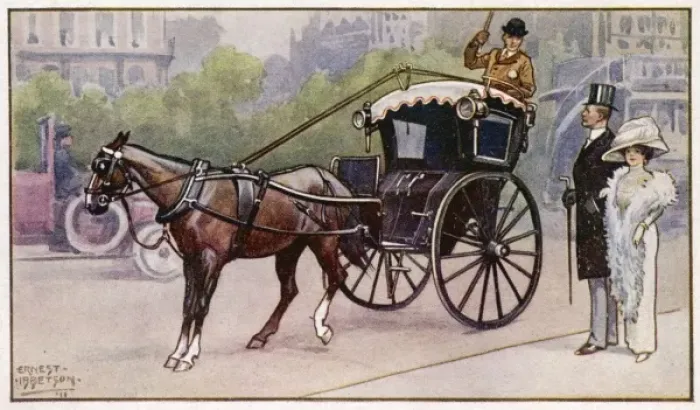 Framed Print : A London Hansom, 1910 Framed Print : A London Hansom, 1910