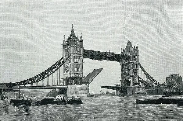 London. Inauguration of Tower Bridge on June