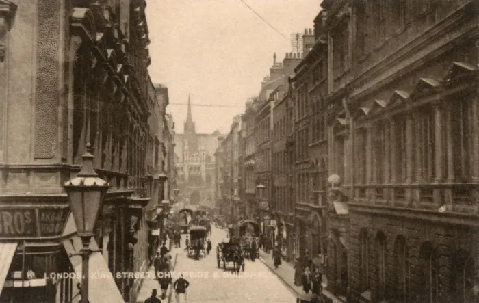 Framed Print : London - King Street, Cheapside and Guildhall Framed Print : London - King Street, Cheapside and Guildhall