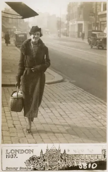 Framed Print : London Lady Marion strolling along a London Street Framed Print : London Lady Marion strolling along a London Street
