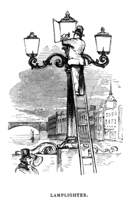Framed Print : London Lamplighter Framed Print : London Lamplighter
