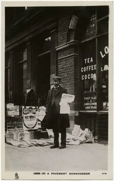 Framed Print : London Life - A Pavement News Vendor Framed Print : London Life - A Pavement News Vendor