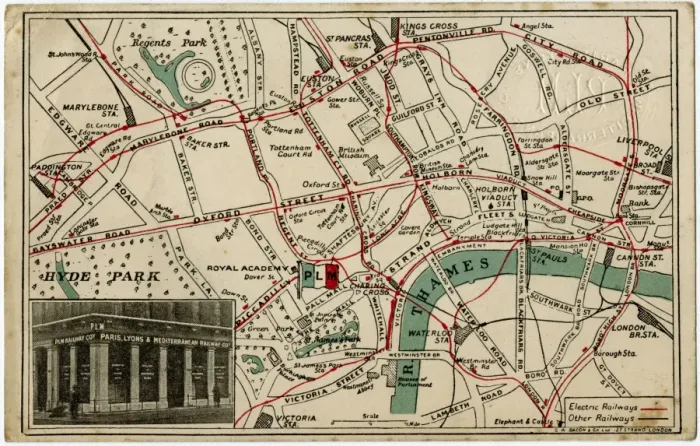 Framed Print : London Map - Railway Routes - PLM Offices Framed Print : London Map - Railway Routes - PLM Offices