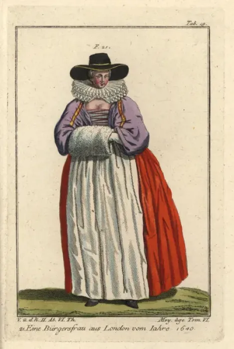 Framed Print : London merchants wife, 1640 Framed Print : London merchants wife, 1640