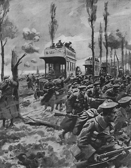 Framed Print : The London Motor Bus at the Front, WW1 Framed Print : The London Motor Bus at the Front, WW1