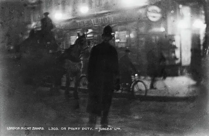 Framed Print : London Night Snaps On Point Duty Framed Print : London Night Snaps On Point Duty