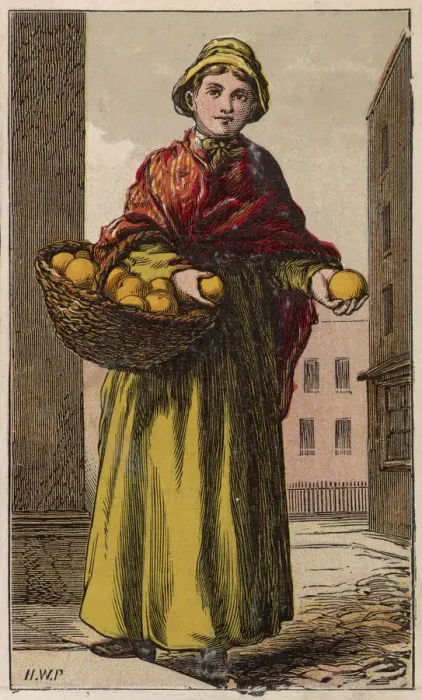 Framed Print : LONDON ORANGE SELLER Framed Print : LONDON ORANGE SELLER