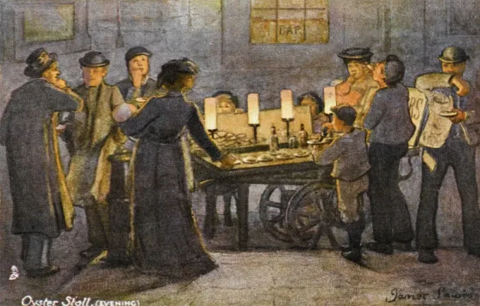 Framed Print : LONDON OYSTER STALL Framed Print : LONDON OYSTER STALL