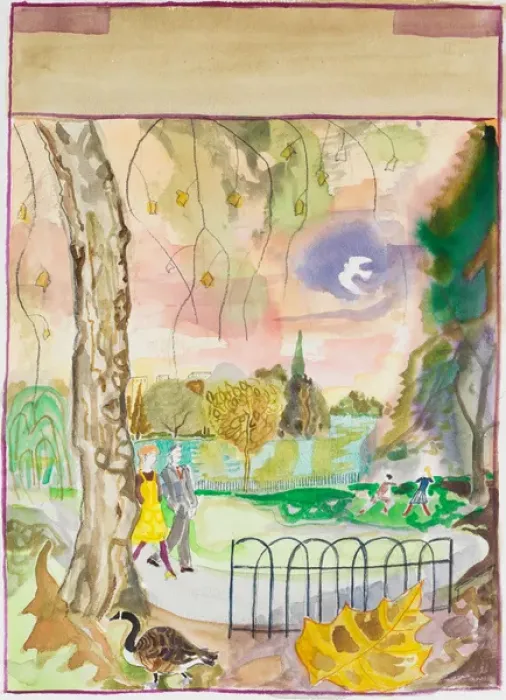 Framed Print : A London Park scene - Cover artwork for ILN Framed Print : A London Park scene - Cover artwork for ILN