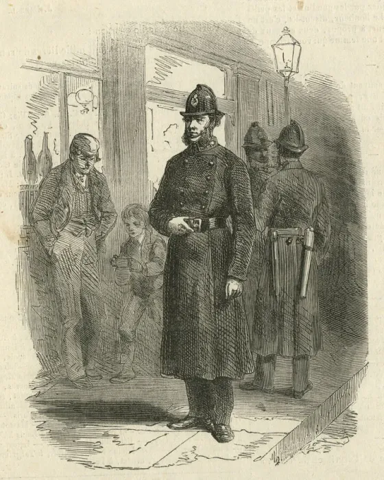 Framed Print : London policemen in night-time uniform Framed Print : London policemen in night-time uniform