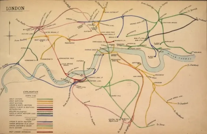 Framed Print : London railways map Framed Print : London railways map