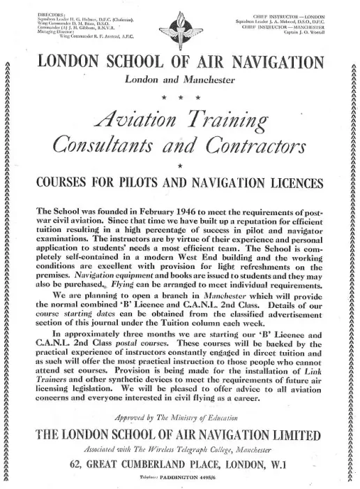 Framed Print : The London School Of Air Navigation Postal Courses Framed Print : The London School Of Air Navigation Postal Courses