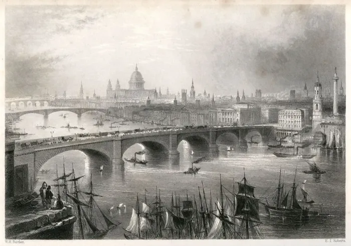 Framed Print : London, Southwark & Blackfriars bridges 1854 Framed Print : London, Southwark & Blackfriars bridges 1854