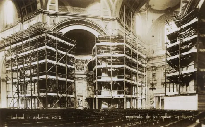 Framed Print : London in Splints Scaffolding inside St. Pauls Cathedral Framed Print : London in Splints Scaffolding inside St. Pauls Cathedral