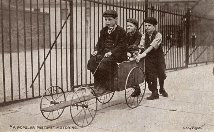 Framed Print : London Street Boys and their soapbox racer Framed Print : London Street Boys and their soapbox racer
