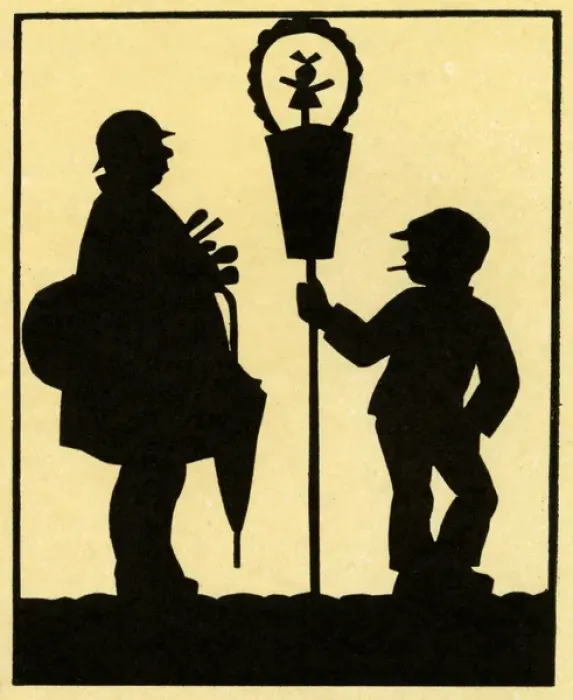 Framed Print : London street vendors in silhouette Framed Print : London street vendors in silhouette