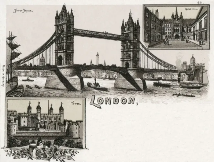 Framed Print : London - Tower Bridge, Guildhall and the Tower of London Framed Print : London - Tower Bridge, Guildhall and the Tower of London