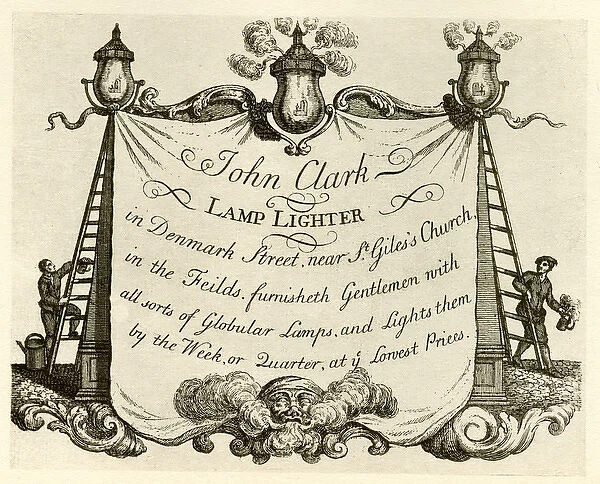 London Trade Card - John Clark, Lamp Lighter