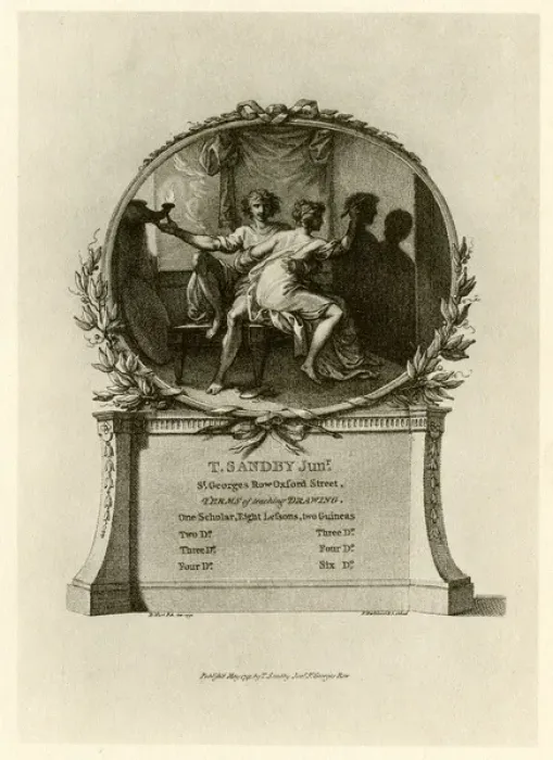 Framed Print : London Trade Card - Thomas Sandby, artist Framed Print : London Trade Card - Thomas Sandby, artist