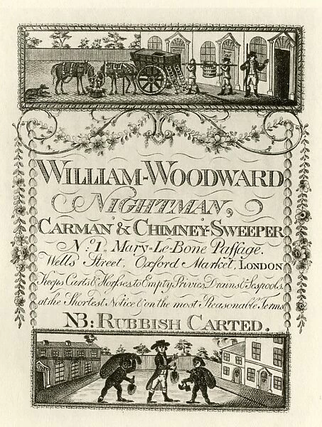 London Trade Card - William Woodward, Nightman