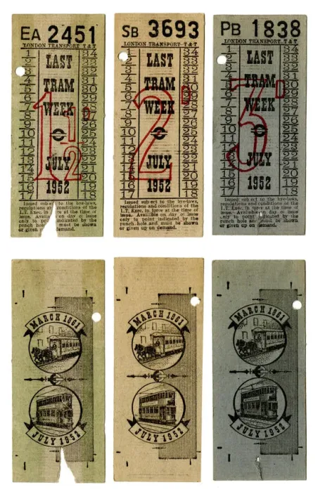 Framed Print : London Transport tram tickets 1952 Framed Print : London Transport tram tickets 1952