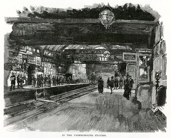 London Underground railway, platform scene