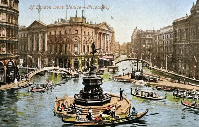 Framed Print : If London were Venice, Piccadilly Circus Framed Print : If London were Venice, Piccadilly Circus