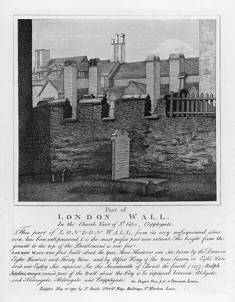 London Wall / 1792. Part of London Wall, in the church yard of St. Giles, cripplegate